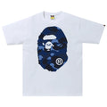 Bape Color Camo Big Ape Head Tee 'White/Blue'