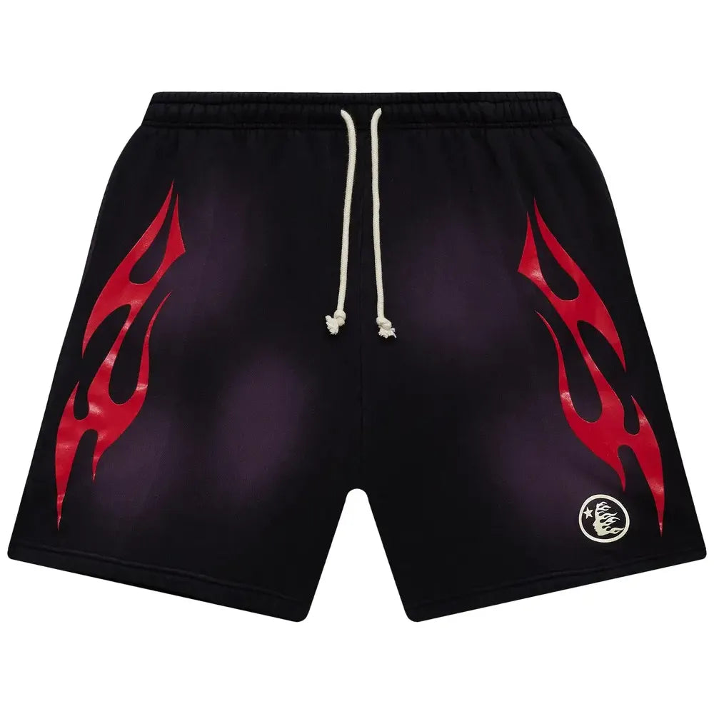 Hellstar Flame Black/Red Sweat Short